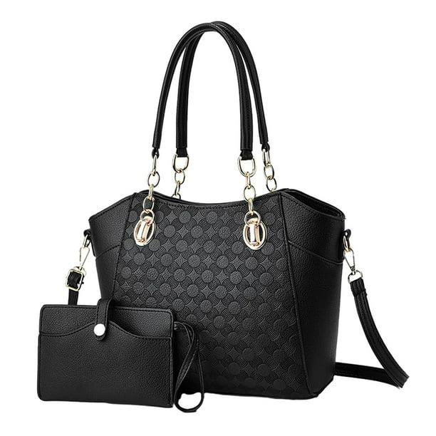 Bolso de mano para mujer, bolso grande tipo shopper de PU con clutch, elegante bolso tipo hobo con bandolera extraíble, bolso de hombro, muchos compartimentos, cremallera