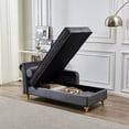 thumbnail image 2 of Miniyam Storage Chaise Lounge, Velvet Upholstered Sofa Recliner Lounge Chair with Pillow for Living Room Bedroom, Gray, 2 of 8