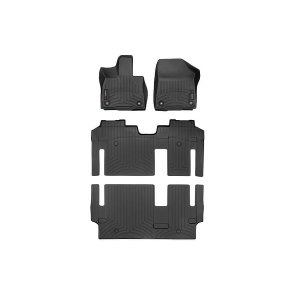 WeatherTech Custom Fit FloorLiners compatible with 2021-2025 Toyota Sienna - Complete Set (1st, 2nd, & 3rd Row), Black