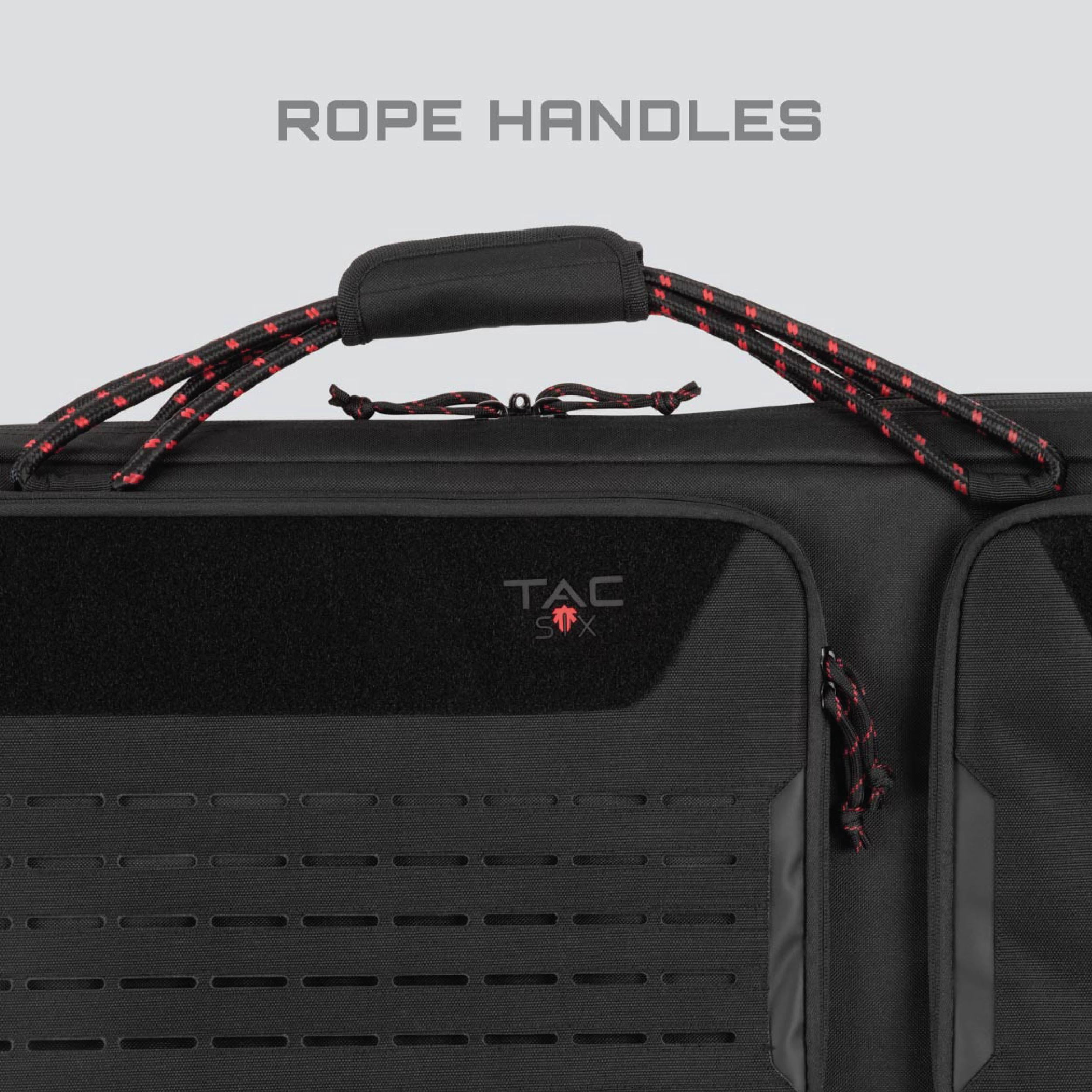 Tac-Six™ 42" Lockable Squad Gun Case, Laser Cut Molle Front, Black