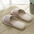 thumbnail image 2 of Men And Women Comfort Linen Slippers Washable Flat Open-Toe Indoor Shoes with Non-Slip Sole, 2 of 3