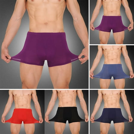 Girl12Queen Breathable Men Boxers Underwear U Convex Briefs Soft Underpants Middle Waist