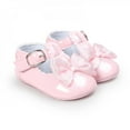 thumbnail image 1 of Topwoner Newborn Baby Girls Shoes PU Leather Bow Buckle First Walkers Soft Soles Non-slip Footwear Crib Shoes 0-18M, 1 of 6