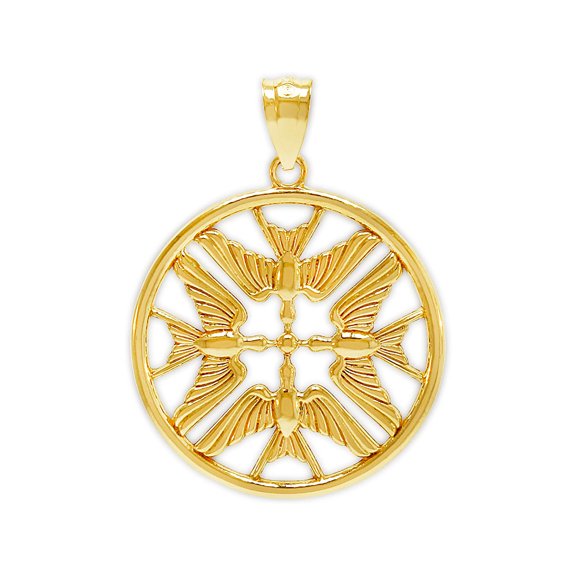 Charm America - Gold Flock of Doves Charm - 14 Karat Solid Gold