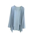 thumbnail image 1 of Japceit Ensembles de Pyjama pour Femmes, Chemisier pour Femmes Uni Décontracté Mode Col Rond Manches Longues Régulières Hauts de Nuit, 1 of 9