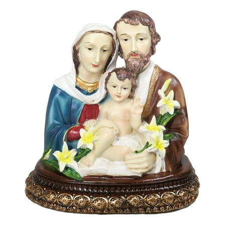 Holy Family Mother Mary Joseph And Jesus On Vatican Plinth Altar Figurine