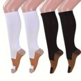 thumbnail image 2 of DEKAXID 4 pares de calcetines de compresión para hombres y mujeres, soporte de rodilla, medias de compresión para mujer, accesorios para el trabajo, medias de compresión largas para piernas,, 2 of 6