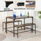 thumbnail image 5 of HOMYLIN Banco set 2 & 1 Mesa, Estilo Retro Juego de Comedores 3 Piezas, , 110 x 70 cm, para Fiesta, Cocina, Cafe, Bar, Pub, B&B, Desayuno, Piso Pequeño, Vintage, 5 of 8