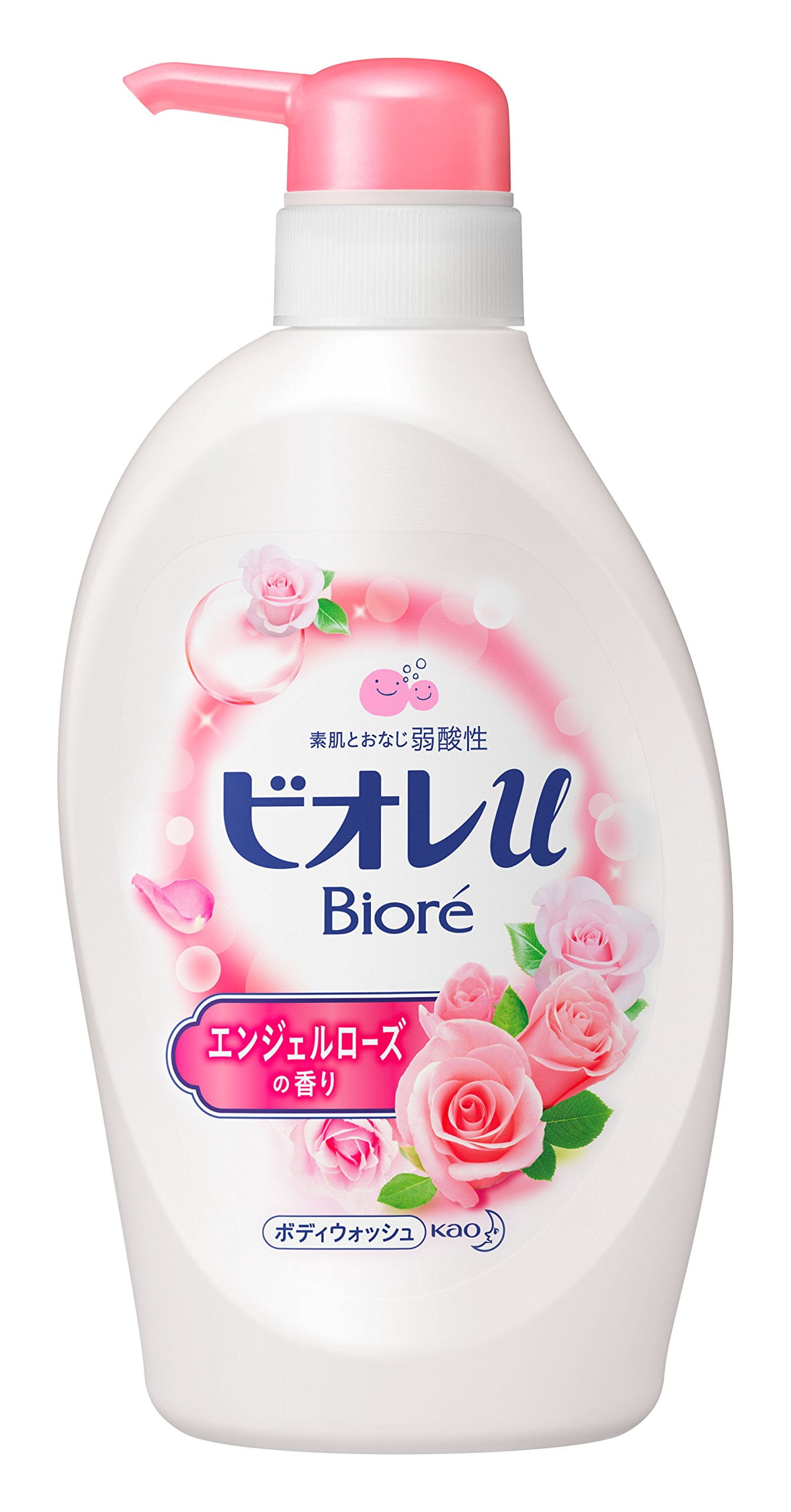 Kao Biore U Body Wash Liquid Soap Angel Rose Pump Bottle 480ml