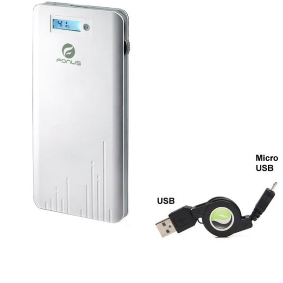 Charger 6000mAh Power Bank w MicroUSB Retractable USB Cable Z4N for Samsung Galaxy Sky, J7 V (2017) Perx, S6 Edge  Edge, Tab Active, S7 Active, 3 8.0 10.1 GT-P5210 A 8.0 (2019) 10.1 (2016)