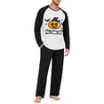 thumbnail image 2 of Dwelliawo Mens Halloween Pajamas Graphic Crew Neck Loungewear Set Long Sleeve Top Pjs Pant 2 Piece Home Black L, 2 of 6