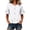 White, variant on Hurxie Women's Work Blouse Ruffle Casual Short Sleeve Button Up Flowy Loose Shirts Peplum Tops White,S