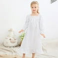 thumbnail image 5 of EnJoCho Girls' Vintage Dresses, Cotton Princess Sleepshirts, Toddler Girls Cotton Long Princess Nightgown Pajamas Loungewear Dress Casual A Line Dresses, 5 of 6