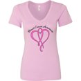 thumbnail image 3 of Inktastic Breast Cancer Awareness with Pink Ribbon Heart Women's V-Neck T-Shirt, 3 of 5