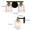 thumbnail image 2 of LNC Chayote 12.5-in 2-Light Polished Gold LED Modern/Contemporary Vanity Light, 2 of 4