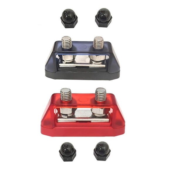 OADUKQ Dual Stud Bus Bar Power Distribution Block, 250A 12V Heavy Duty Terminal, Automotive Marine RV Battery Connection, 0.4 in