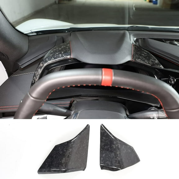 TINKI Real Carbon Fiber Dashboard Trim Cover Fit for Chevrolet Corvette C8 2020-2023, Side Instrument Hood Panel Trim, Center Console Side Dash Panel Trim Cover