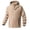 Khaki, variant on Men's Solid Fleece Jacket Full Zip Hooded Jacket, Winter Warm Polar Fleece Outdoor Coat with Multi Zipper Pockets