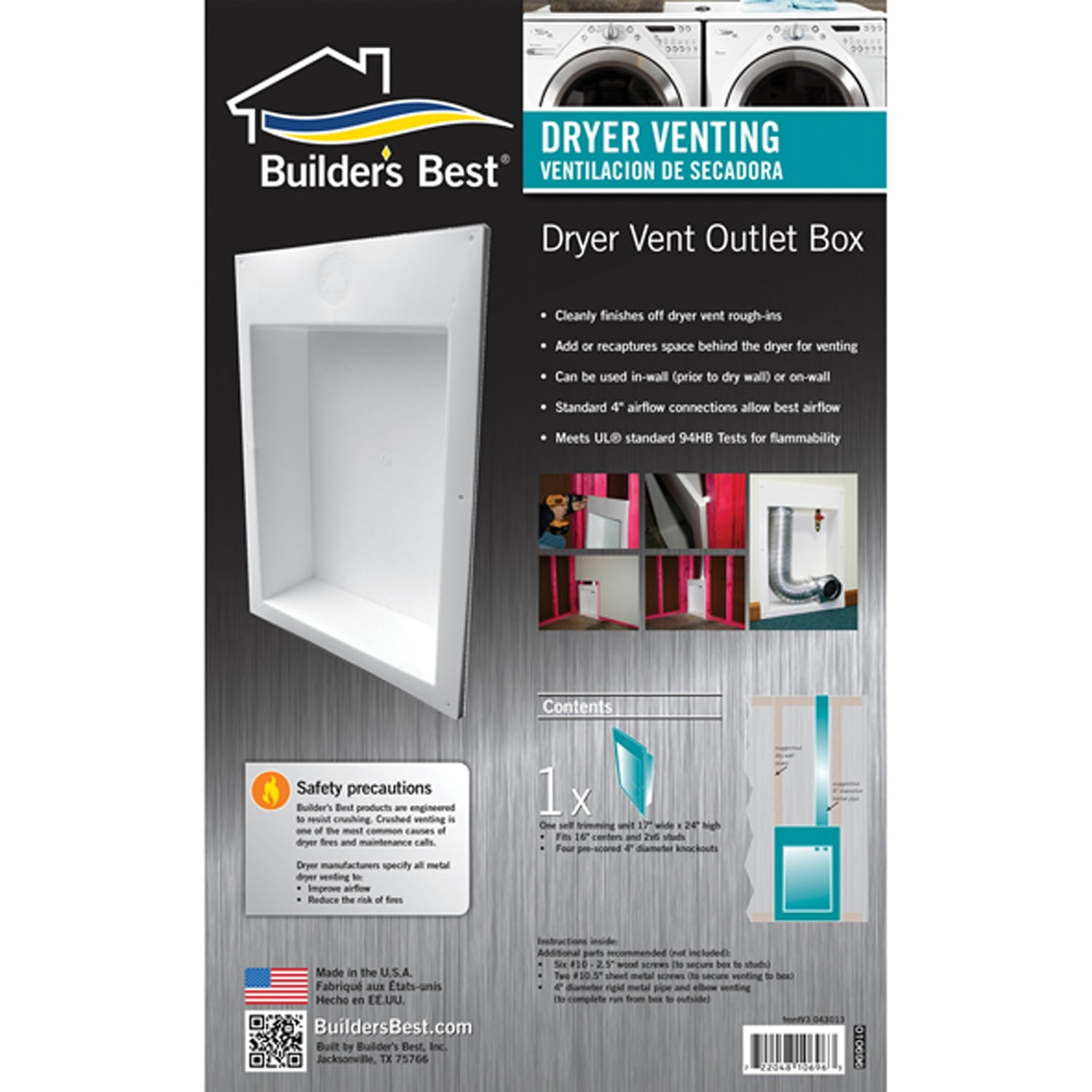 Builder's Best® Builder's Best® Saf-t-duct® Dryer Outlet Box