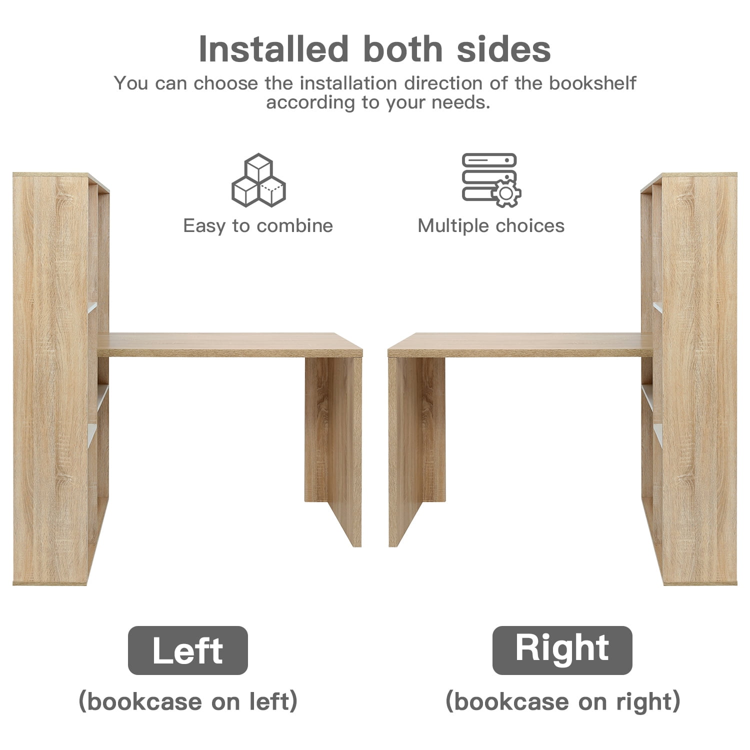 Resenkos L-Shaped Wood Computer Desk with Large Shelves Resenkos L-Shaped Wood Computer Desk with Large Shelves