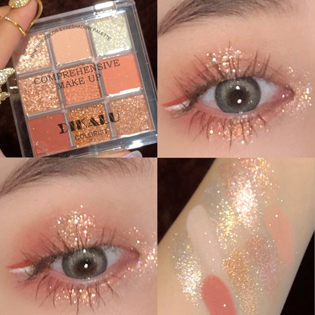 DIKALU Spring And Summer New Eyeshadow Palette Oh Rosy Nine Palace Grid Auto Focus Low Saturation Smoke Powder Rose Plate (DKL-029-2)
