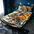 thumbnail image 2 of meiyoeat Vintage Western Dragon Zipper Twin Comforter Sets with Fitted Sheet and 2 Pillowcases for Men Boys, Boho Butterfly Animal Zipper Bedding Set, Orange Green, Black Reversible, 4 Pieces, 2 of 6