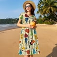 thumbnail image 4 of Balery Different Kind Of Guitars Vestidos sueltos de manga corta para mujer, vestidos de verano 2025, vestidos casuales de corte A con vuelo., 4 of 6