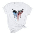 thumbnail image 5 of Womens 4Th of July Summer T-Shirts Round Neck Short Sleeve Tops American Flag Printed Tunic Tops Pullover Sweater Blouses Patriotic T-Shirts Retro Dressy Tops Shirt Going Out Beach Outfits, 5 of 6