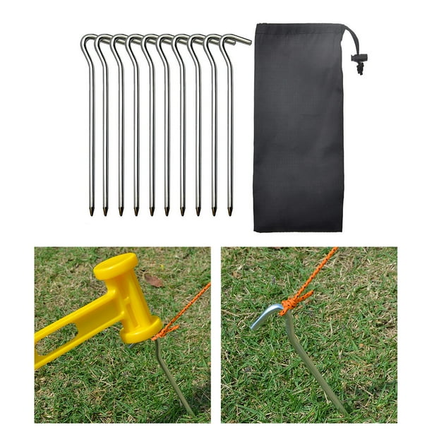 Lot De 10 Piquets De Tente En Aluminium 18 Cm – Hexagonaux, Légers, Pour Camping, Alpinisme, Pêche Et Pique-nique