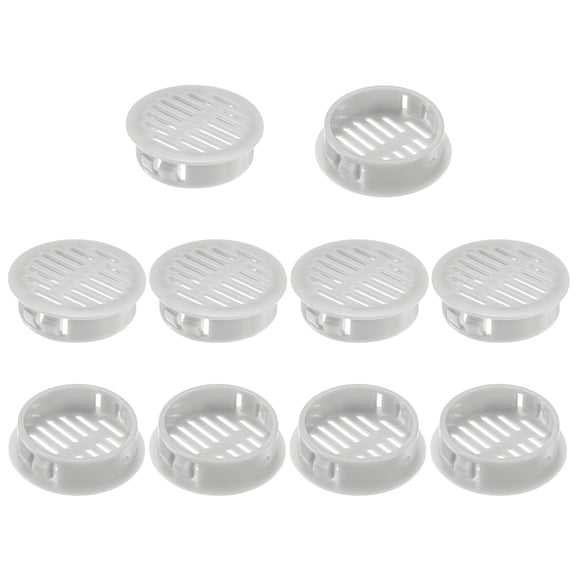 Uxcell 10-Pack Round Soffit Vents, 35mm/1.4 Inch Plastic Air Vents Grille Circular Soffit Vents Cover for Bathroom Home/ Office/Kitchen/Cabinet/Wardrobe [Light Gray]