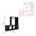 thumbnail image 3 of DeeHome Kava Entertainment Center, Six External Shelves, Double Door Cabinet, Storage Spaces for TV´s up 37" -Black, 3 of 7