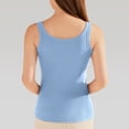 thumbnail image 5 of Ribbed Tank Tops for Women Built in Bra High Neck Racerback Shelf Bra Summer Camisole Yoga Shirts Sleeveless Undershirt Sky Blue Size M, 5 of 7