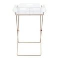 thumbnail image 4 of Clear Acrylic Tray Table with Copper Cross Sled Base, 4 of 5