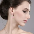 thumbnail image 3 of Gem Stone King 14K White Gold Dangle Earrings Created Sapphire Moissanite (1.40 Cttw), 3 of 3