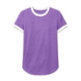 thumbnail image 4 of FNFYFH Womens Workout Tops Loose Fit Short Sleeve Athletic Shirts Color Block Gym Clothes Outfits Sun Protection T Shirts, 4 of 10