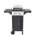 thumbnail image 2 of Yardi Yarda 2-Burner Propane Gas BBQ Grill, Pizza Box, 24600BTU Output With Wire Enamel Cooking Grids For Outdoor Barbecue, Foldable Side Table, Hanging Basket, Black, 2 of 9