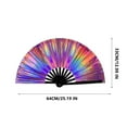 thumbnail image 2 of Foqnuq 10 Inch Colorful Stripe Kung Fu Dance Fan Lightweight Stylish Bamboo Fan Stage Props for Party Music Festival Performance, 2 of 2