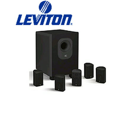 Leviton AEH50-BL 5-Channel Surround Sound Home Cinema Speaker System and 5 Satellite Speakers - (Best Cinema Surround Sound)