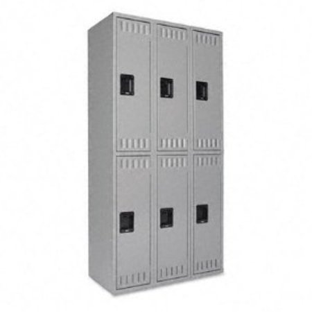 tennsco dts121836cmg double tier locker, triple stack, 36w x 18d x 72h, medium gray