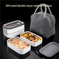 thumbnail image 4 of Tssuoun Heated Stainless Steel Insulated Lunch Container Leak-Proof Thermal Bento Box Meal Heater with Handle Food Warmer Box  Type 4, 4 of 8