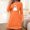 Orange, variant on Ynynloco Women's Halloween Nightgown Sleepwear Short Sleeves Shirt Casual Print Sleepdress Crew Neck Loose Loungewear Nightgown