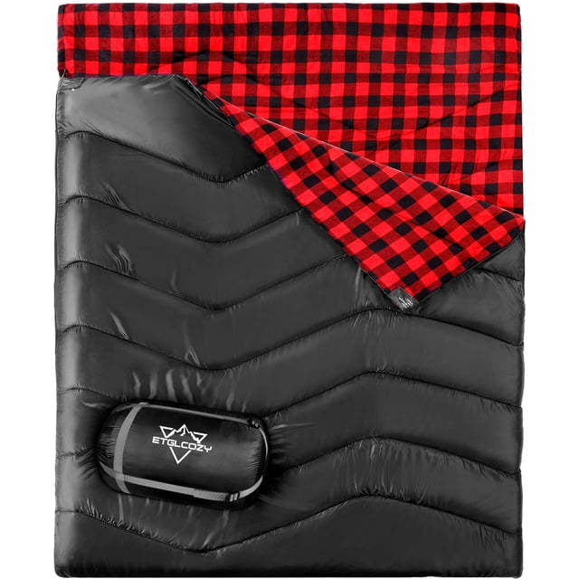 Saco de Dormir Doble ETGLCOZY de Franela para Adultos y Niños