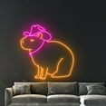 thumbnail image 3 of Handmadetneonsign Cowboy Capybara Neon Sign, Capybara Cowboy Led Sign, Cowboy Hat Capybara Light, 3 of 5