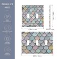 thumbnail image 2 of Yayeee Toggle Light Switch Wall Plate 2-Gang 4.56"x4.48" Decorative Outlet Cover, Light Blue Shimmering Pattern, 2 of 7