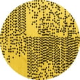 thumbnail image 1 of Ahgly Company Machine Washable Indoor Round Abstract Yellow Modern Area Rugs, 6' Round, 1 of 4