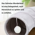 thumbnail image 4 of Road Cat Tunnel Cat Toy Dog Tunnel Donut Circle Shape Foldable Removable Gray, 4 of 7