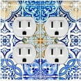 thumbnail image 1 of Metal Light Switch Plate Cover Elegant Mosaic Tile Pattern Collage TIL021, 1 of 13