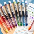 thumbnail image 2 of Bolígrafo de Gel líquido recto de secado rápido, bolígrafos de Gel coloridos de gran capacidad de 0,5mm, papelería escolar y de oficina, 10 colores, 2 of 4
