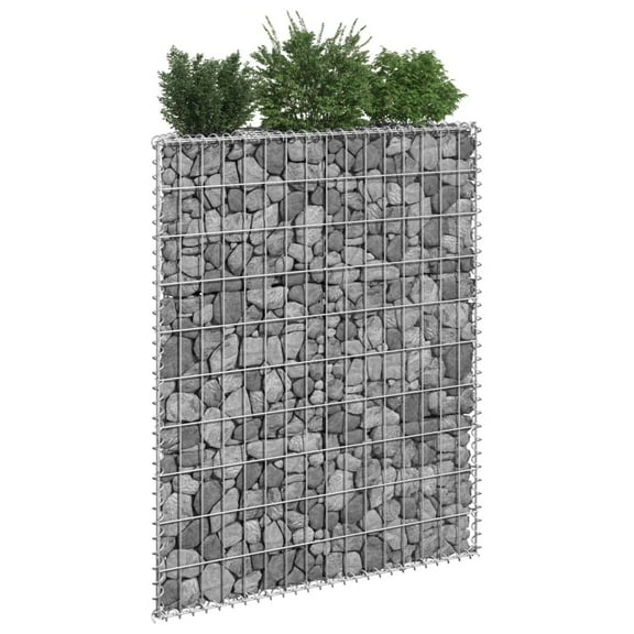 vidaXL Gabion Raised Bed Silver Galvanized steel 31.5x7.9x39.4 in