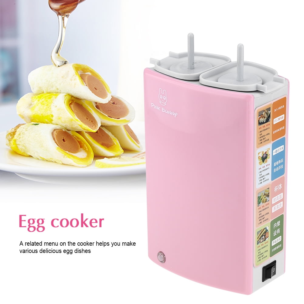 Multi-Functional Dual Roll Maker & Boiler, Perfect for Delicious Eggs, Pink Portable Egg Cooker